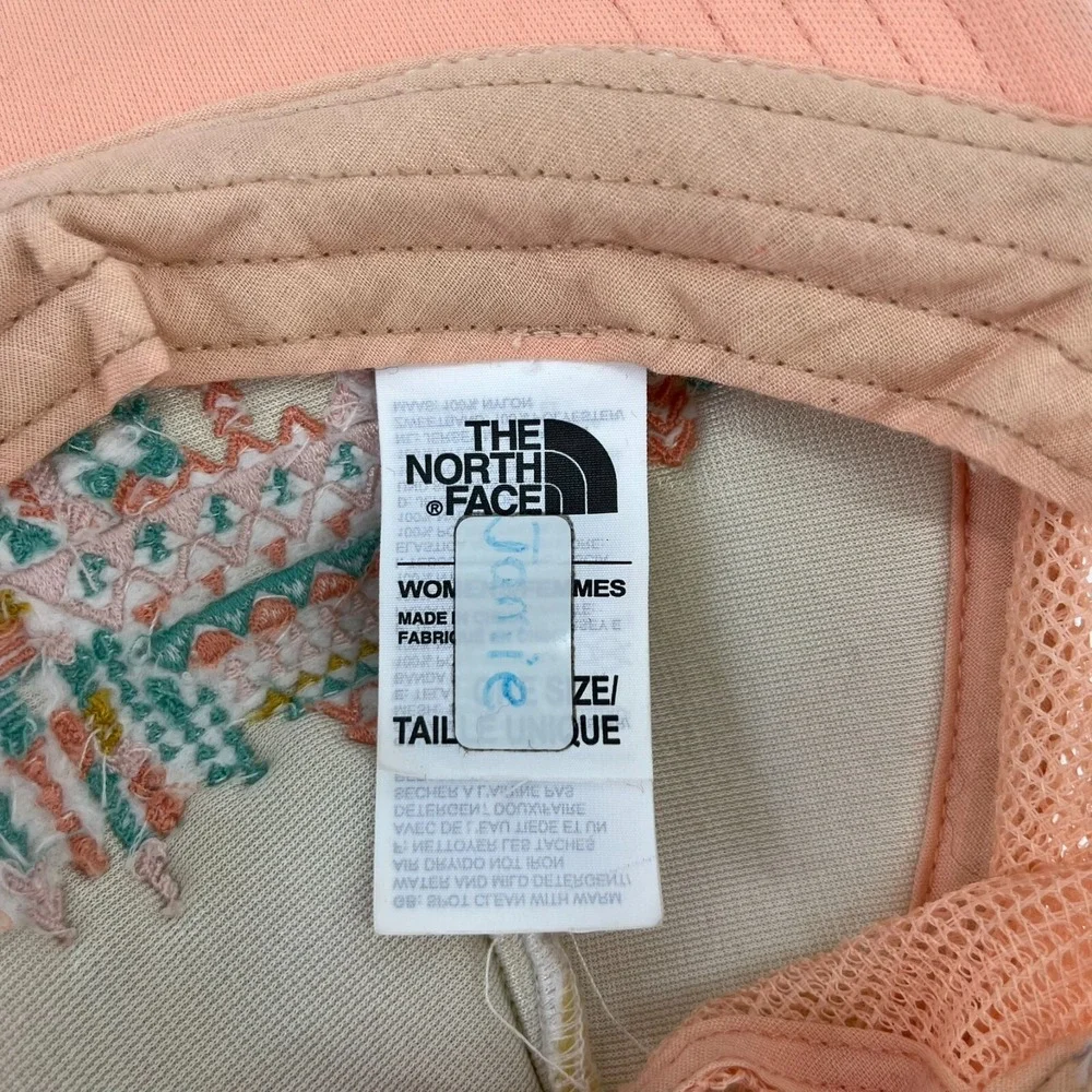 The North Face Womens Peach Embroidered Mountain Trucker Hat Snapback Cap
